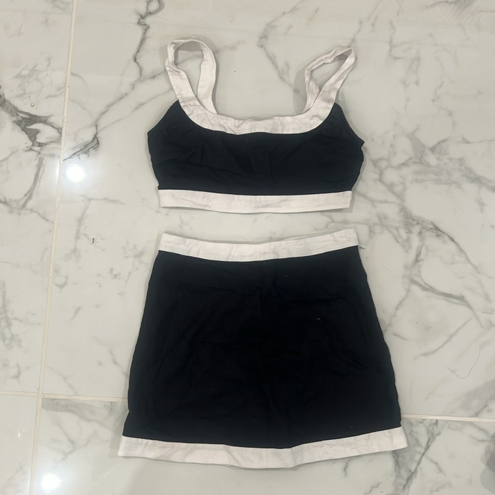 Reformation Robbie Black and White Two-Piece Set - Picture 2 of 2